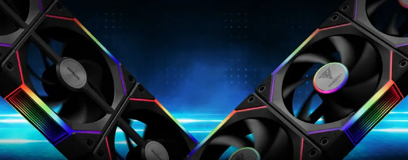 AEOLUS P2-1203 RGB case fan displaying dual aluminum logo and infinity mirror lighting design